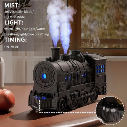 CILIFER® Train Shaped Air Humidifier 300ML- Technology. Style and Aromatherapy in Motion diffuser with Night Light for Bedroom Desk