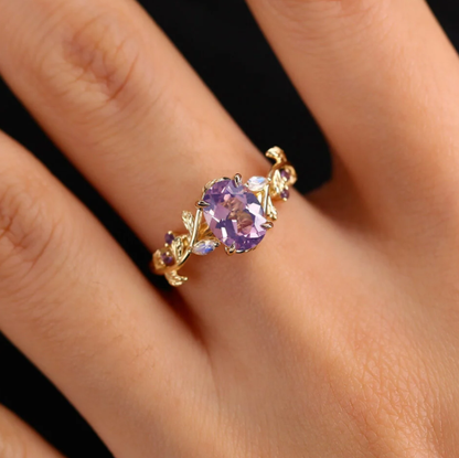 CILIFER® Soft Vibe Oval Cut Lavender Amethyst Promise Ring