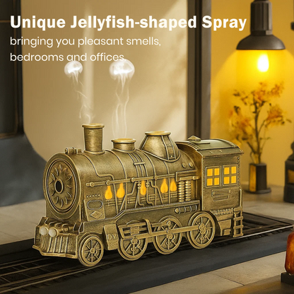 CILIFER® Train Shaped Air Humidifier 300ML- Technology. Style and Aromatherapy in Motion diffuser with Night Light for Bedroom Desk