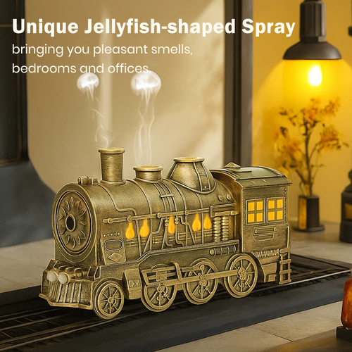 CILIFER® Train Shaped Air Humidifier 300ML- Technology. Style and Aromatherapy in Motion diffuser with Night Light for Bedroom Desk