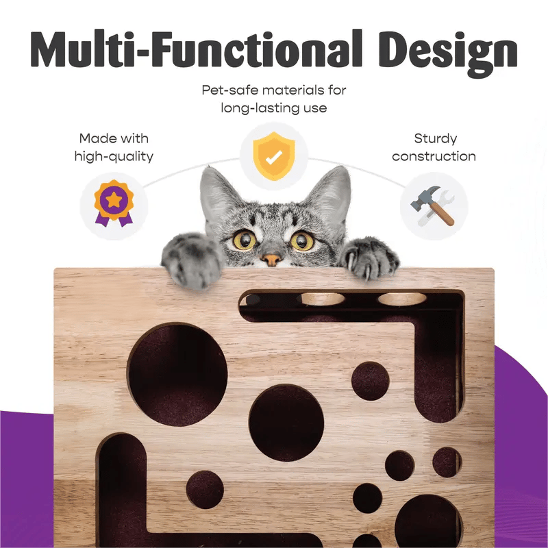 CILIFER® 🎁😻✨Cat Scratch Puzzle Enrichment Box: Nail File Stress Free Alternative to Clippers and Grinders
