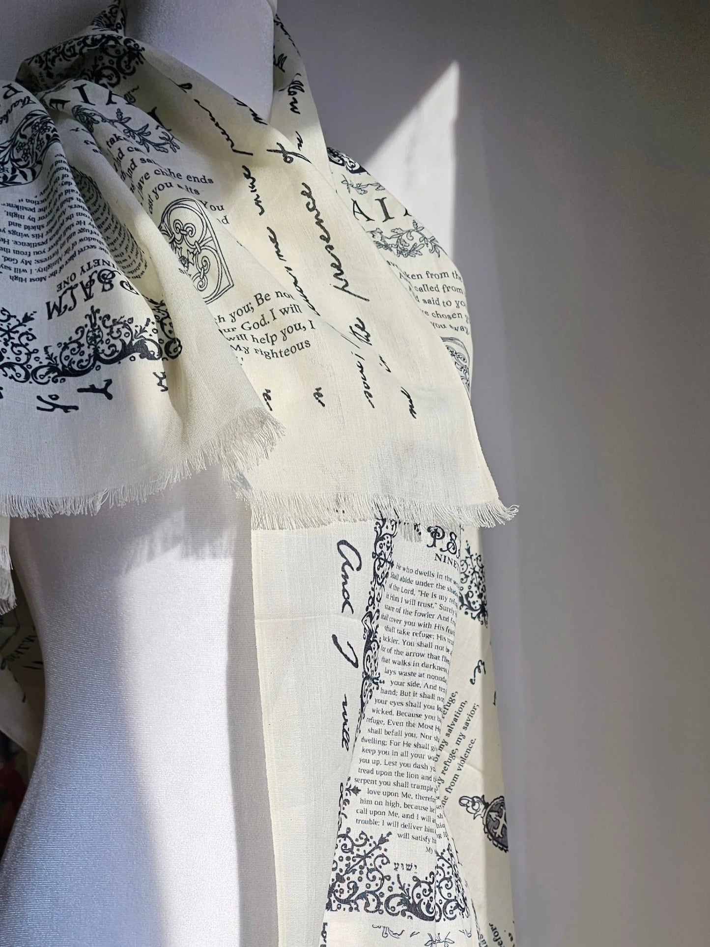 SFRCORD® ✝️Handcrafted Christian Prayer Shawl: Protection Bible Verse Scarf. Yeshua Scripture Wrap🙏
