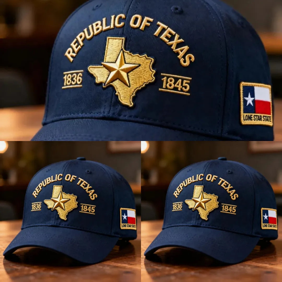 ⚡Black Friday 24H Flash Sale🎉Republic of Texas Embroidered Hat – 1836–1845 Lone Star State Heritage Cap