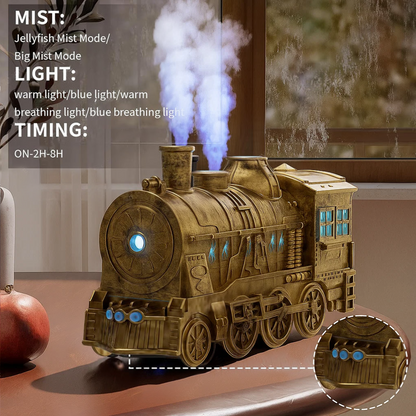 CILIFER® Train Shaped Air Humidifier 300ML- Technology. Style and Aromatherapy in Motion diffuser with Night Light for Bedroom Desk