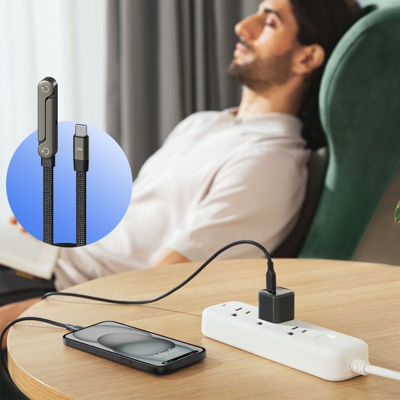 Cilifer® 2-in-1 Invisible Holder Charger Cable – 240W Fast Charging Cord with Built-In Phone Stand