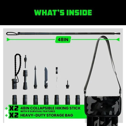 CILIFER® Tactical Hiking Stick w/ Integrated Survival Kit
