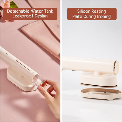 CILIFER® 2in1 Handheld Portable Clothes Steamer. Travel Steam Iron. Travel and Home Use. Small Light Weight 700g. 1300W 20s Fast Heat Up. 90°Rotatable Ironing Panel. Detachable Water Tank