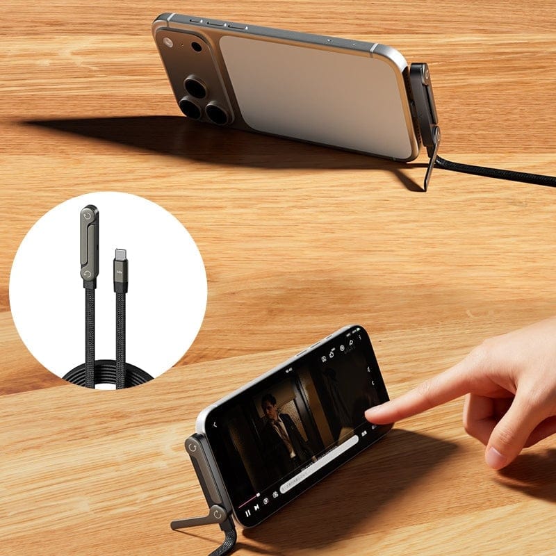 Cilifer® 2-in-1 Invisible Holder Charger Cable – 240W Fast Charging Cord with Built-In Phone Stand
