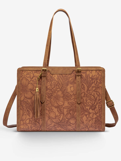 SFRCORD® 2Pcs Vintage Leather Laptop Tote, 15.6" 17.3"