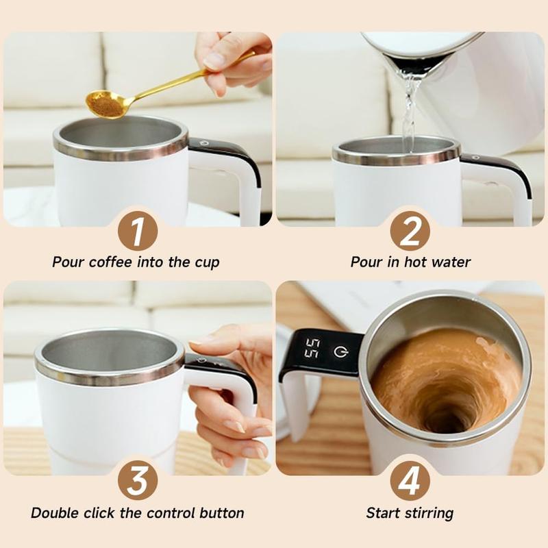 CILIFER® Electric coffee mug with a built-in LCD thermometer. perfect for brewing coffee. milk. cocoa. etc.