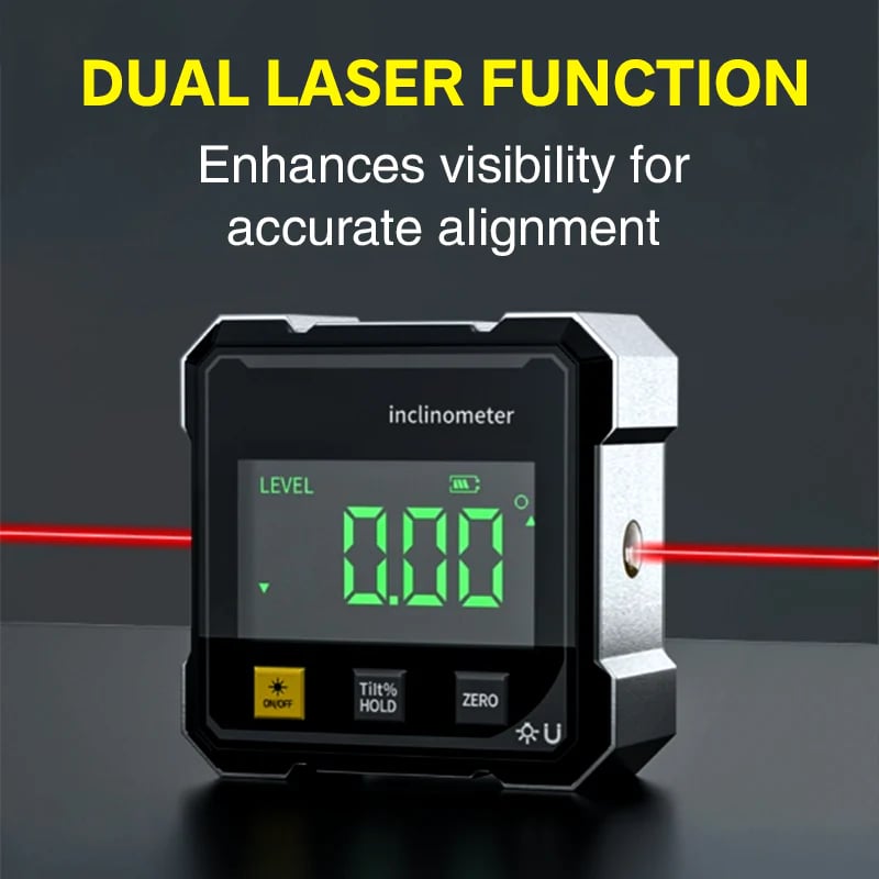 CILIFER® 4-Side Magnetic Digital Angle Gauge with Laser