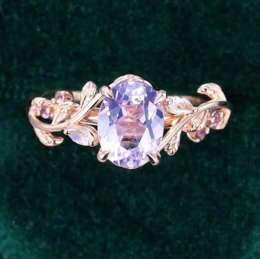 CILIFER® Soft Vibe Oval Cut Lavender Amethyst Promise Ring