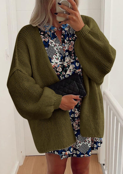SFRCORD® Womens Oversized Cardigan Sweaters Fall Long Lantern Sleeve Knit Open Front Lightweight Sweater