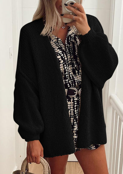 SFRCORD® Womens Oversized Cardigan Sweaters Fall Long Lantern Sleeve Knit Open Front Lightweight Sweater