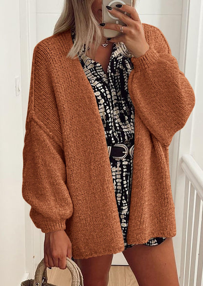 SFRCORD® Womens Oversized Cardigan Sweaters Fall Long Lantern Sleeve Knit Open Front Lightweight Sweater