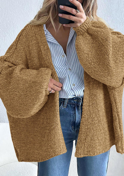 SFRCORD® Womens Oversized Cardigan Sweaters Fall Long Lantern Sleeve Knit Open Front Lightweight Sweater