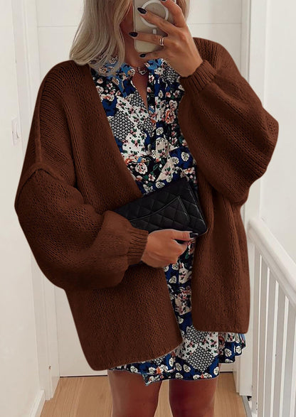 SFRCORD® Womens Oversized Cardigan Sweaters Fall Long Lantern Sleeve Knit Open Front Lightweight Sweater
