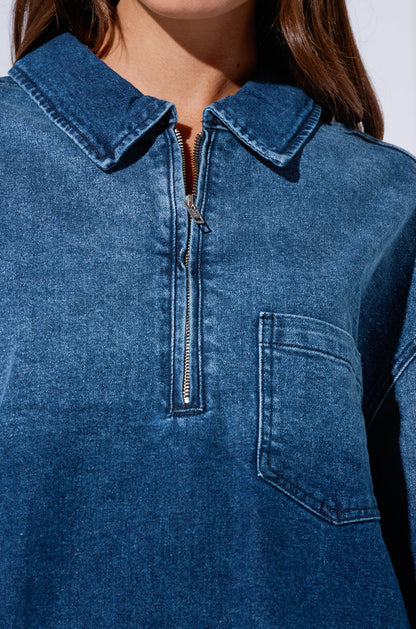 SFRCORD® COOL GIRL OVERSIZED DENIM SHIRT DRESS
