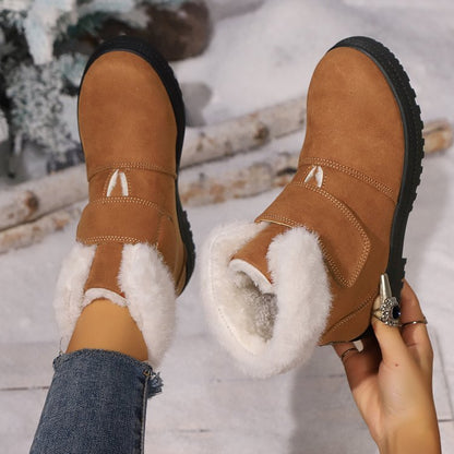 SFRCORD® Women's Winter Slip-On Low Heel Non-Slip TPU Sole Snow Boots