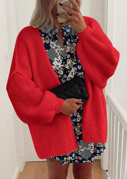 SFRCORD® Womens Oversized Cardigan Sweaters Fall Long Lantern Sleeve Knit Open Front Lightweight Sweater