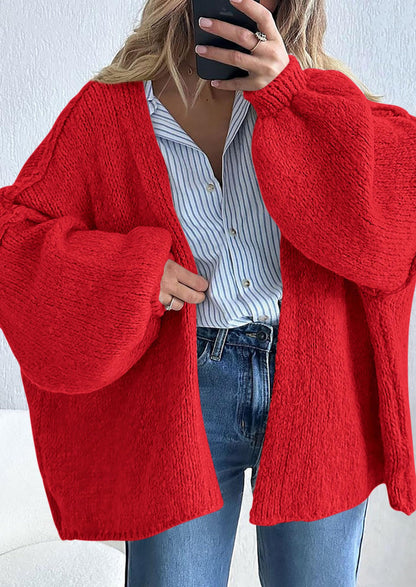 SFRCORD® Womens Oversized Cardigan Sweaters Fall Long Lantern Sleeve Knit Open Front Lightweight Sweater