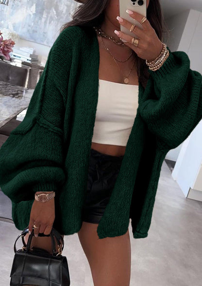 SFRCORD® Womens Oversized Cardigan Sweaters Fall Long Lantern Sleeve Knit Open Front Lightweight Sweater