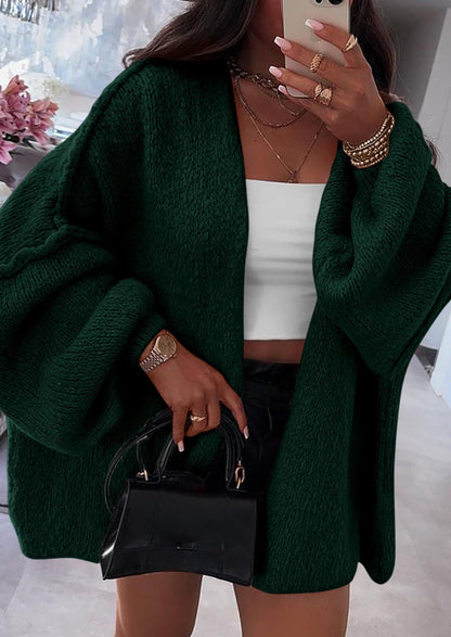 SFRCORD® Womens Oversized Cardigan Sweaters Fall Long Lantern Sleeve Knit Open Front Lightweight Sweater