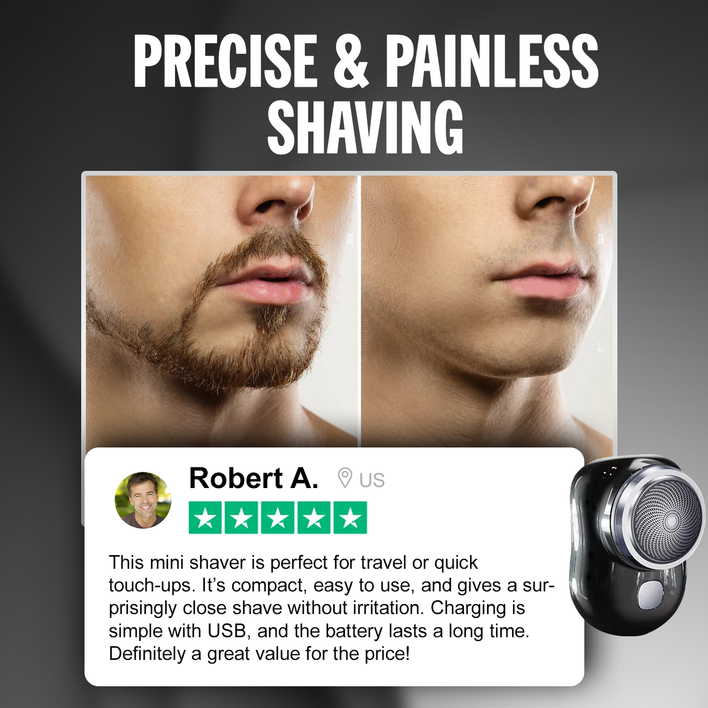Luhaka® Mini-Shave Portable Electric Shaver
