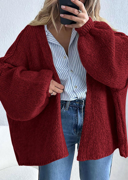 SFRCORD® Womens Oversized Cardigan Sweaters Fall Long Lantern Sleeve Knit Open Front Lightweight Sweater