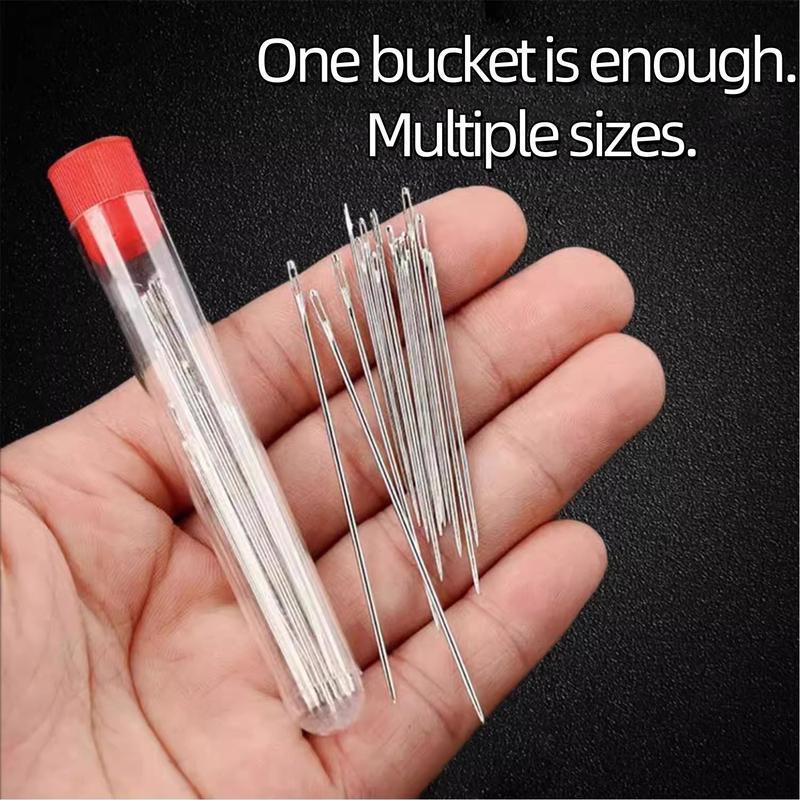 CILIFER® 34PCS Big Eye Steel Needles Set - Long & Thin Handmade Quilting & Sewing Needles Kit for DIY Sewing Projects